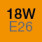 18w (E26 Base)